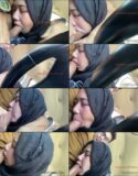 Jilbab isep batang penis dimobil